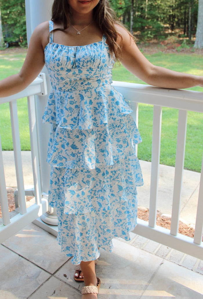 “Daydreamer” Floral Layered Ruffle Dress