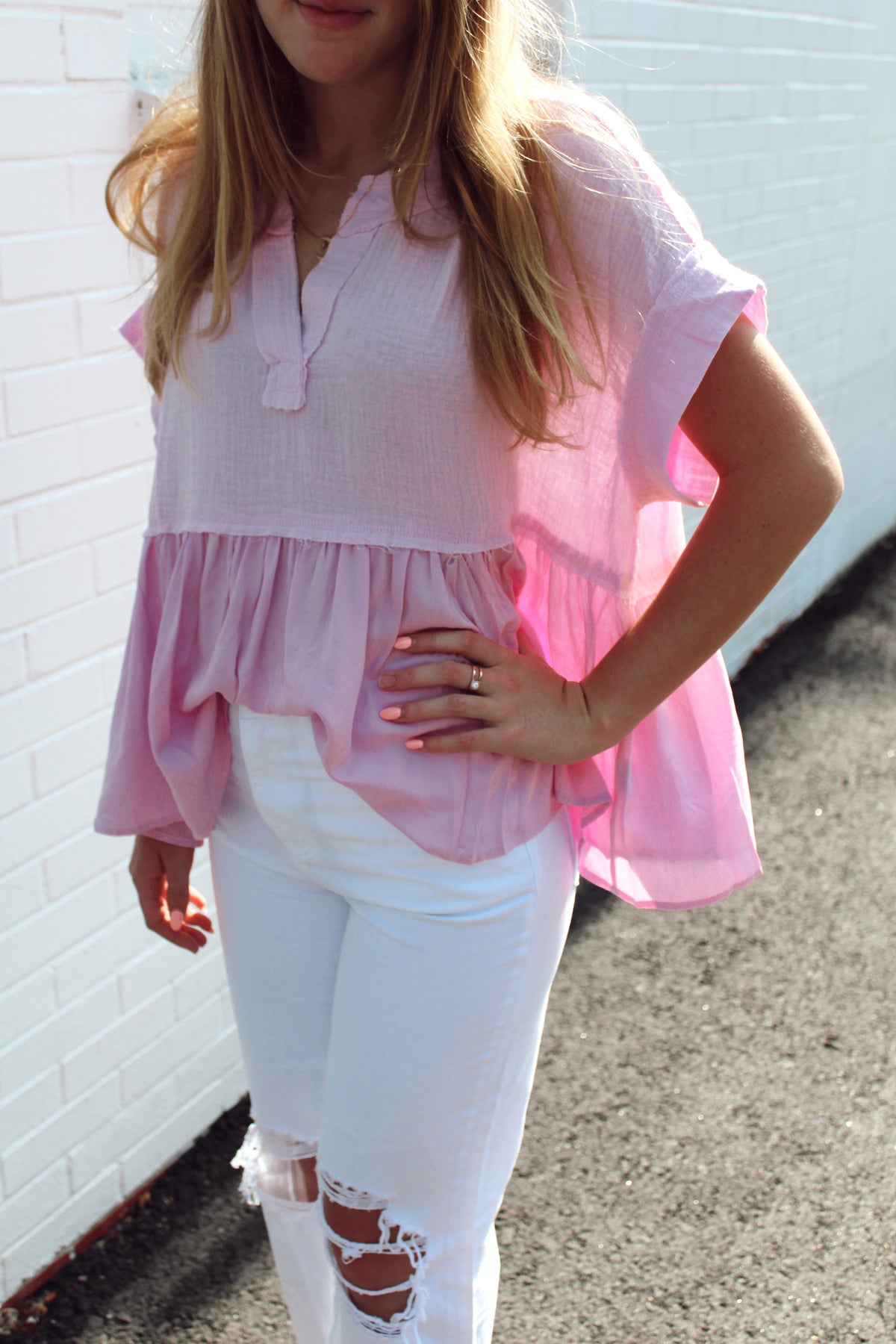 Blushing Ruffled Blouse