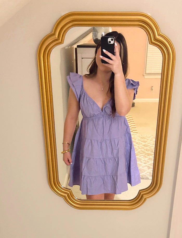 Lilac Tiered Mini Dress