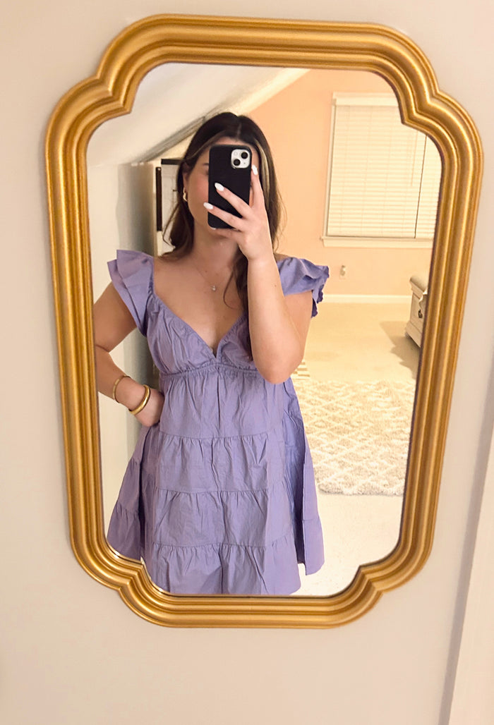 Lilac Tiered Mini Dress