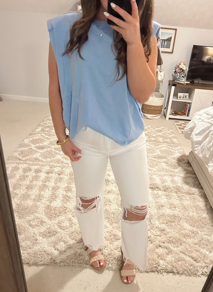 White - 90's Vintage Super High Rise Crop Flare Jeans