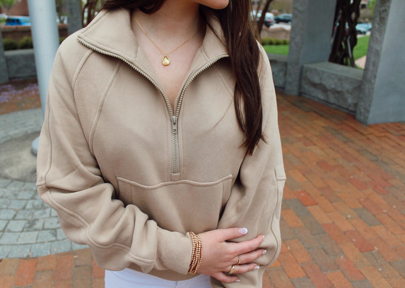 Mocha Half-Zip Pullover