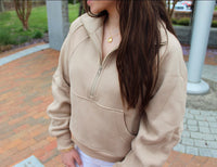 Mocha Half-Zip Pullover